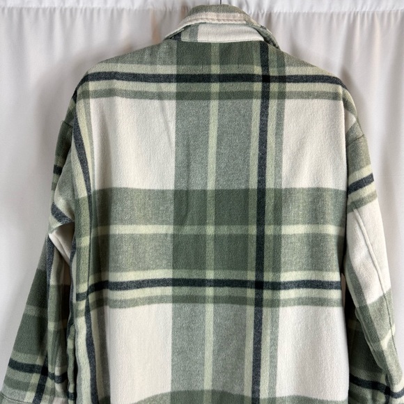 Banana Republic Women's Plaid Flannel Shirt Jacket, Black/Green/Brow - Picture 13 of 15